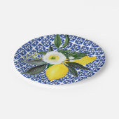 レモ地中海のンズブルータイル ペーパープレート (アングル)