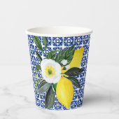 レモ地中海のンズブルータイル 紙コップ (正面)
