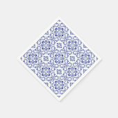 レモ地中海のンズブルーモザイク結婚タイル スタンダードカクテルナプキン (角)