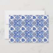 レモ地中海のンズブルー結婚タイルのQRコード 出欠カード (裏面)