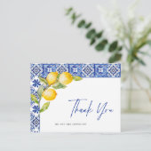 レモ地中海のンズブルー結婚タイル ポストカード (スタンド正面)