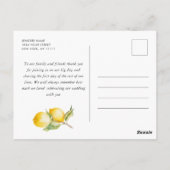 レモ地中海のンズブルー結婚タイル ポストカード (裏面)