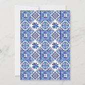 レモ地中海のンズブルー結婚タイル 招待状 (裏面)