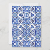 レモ地中海のンズブルー結婚タイル 招待状 (裏面)