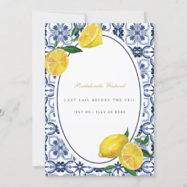 レモ地中海のンタイルバチェロレッテ週末用カード 招待状