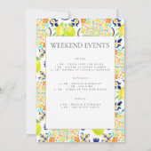 レモ地中海のンタイルバチェロレッテ週末用カード 招待状 (裏面)