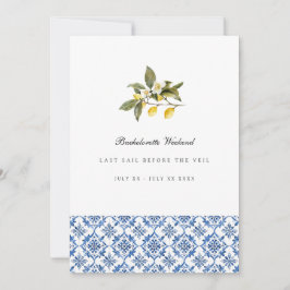 レモ地中海のンタイルバチェロレッテ週末用カード 招待状