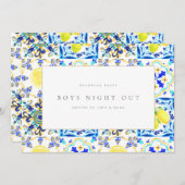 レモ地中海のンタイルバチュラーパーティカード 招待状 (正面/裏面)