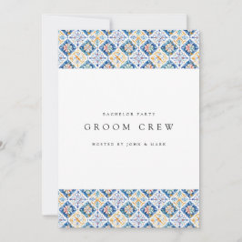 レモ地中海のンタイルバチュラーパーティカード 招待状