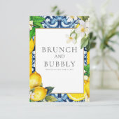 レモ地中海のンタイルブライダルシャワーカード 招待状 (スタンド正面)