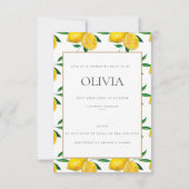 レモ地中海のンタイルブライダルシャワーカード 招待状 (裏面)