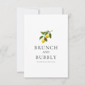 レモ地中海のンタイルブライダルシャワーカード 招待状 (正面)