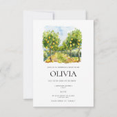 レモ地中海のンタイルブライダルシャワーカード 招待状 (裏面)