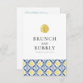 レモ地中海のンタイルブライダルシャワーカード 招待状 (正面/裏面)