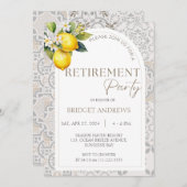 レモ地中海のンタイル定年パーティー女性 招待状 (正面/裏面)