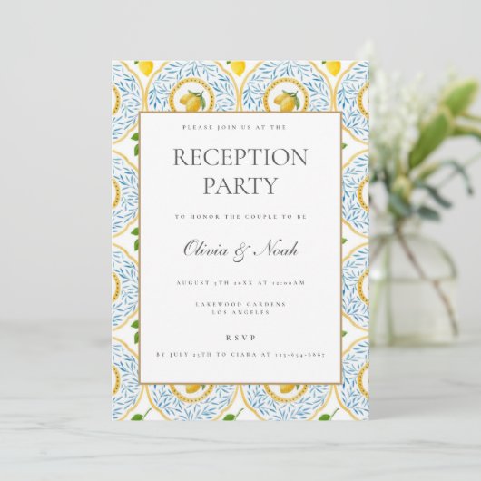 レモ地中海のンタイル披露宴招待状カード 招待状 (スタンド正面)