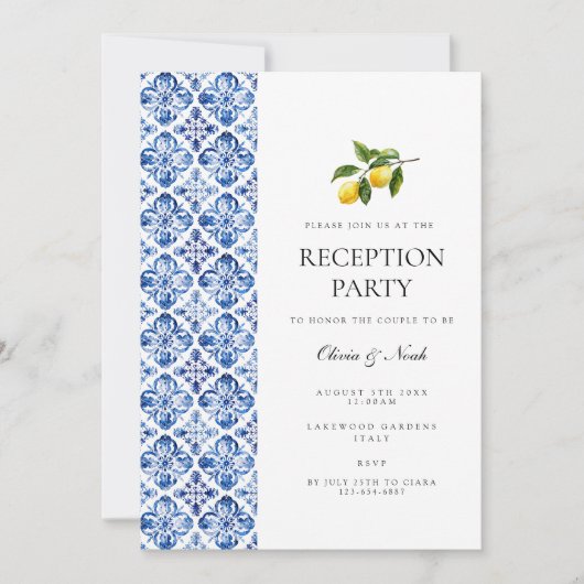 レモ地中海のンタイル披露宴招待状カード 招待状 (正面)