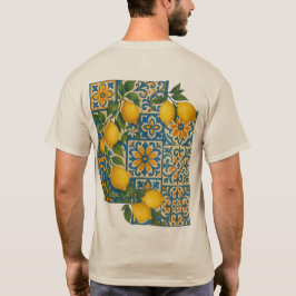 レモ地中海のンタイル模様 – 沿岸デザイン Tシャツ