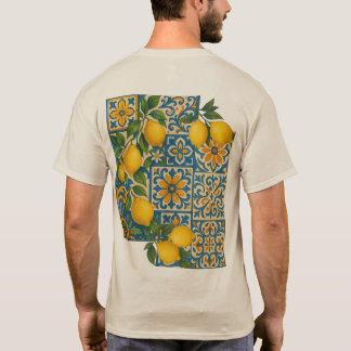 レモ地中海のンタイル模様 – 沿岸デザイン Tシャツ