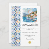 レモ地中海のンタイル結婚式招待状 招待状 (正面/裏面)