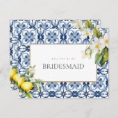 レモ地中海のンタイル花嫁プロポーザルのカード セーブザデート (正面/裏面)