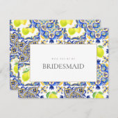 レモ地中海のンタイル花嫁プロポーザルのカード セーブザデート (正面/裏面)