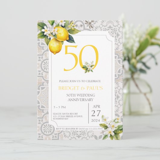 レモ地中海のンタイル50結婚周年 招待状 (スタンド正面)