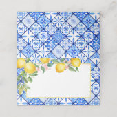 レモ地中海のンツイタリアンブルーのタイル食品ラベル プレイスカード (外部開封)