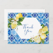 レモ地中海のンフローラタイルありがとうポストカー ポストカード (正面/裏面)