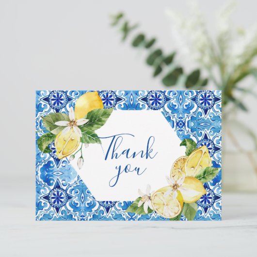 レモ地中海のンフローラタイルサンキューカード サンキューカード (スタンド正面)