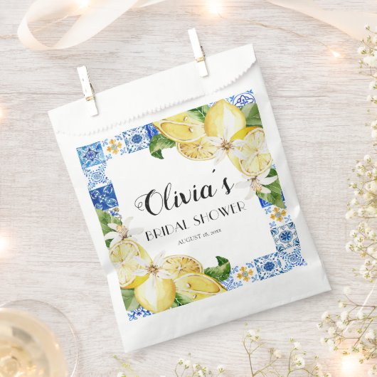 レモ地中海のンブライダルシャワーのバッグ フェイバーバッグ (クリップ留めされた状態)