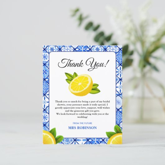 レモ地中海のンブライダルシャワーサンキューカード (スタンド正面)