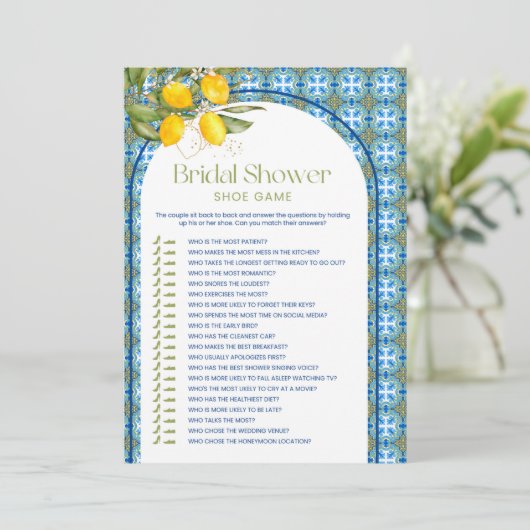 レモ地中海のンブライダルシャワーシューゲーム 招待状 (スタンド正面)
