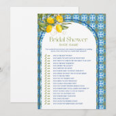 レモ地中海のンブライダルシャワーシューゲーム 招待状 (正面/裏面)