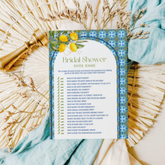 レモ地中海のンブライダルシャワーシューゲーム 招待状