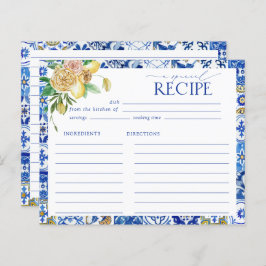 レモ地中海のンブライダルシャワーレシピカード