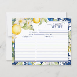 レモ地中海のンブライダルシャワーレシピカード