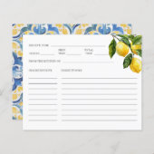 レモ地中海のンブライダルシャワーレシピ (正面/裏面)