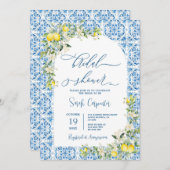 レモ地中海のンブライダルシャワー 招待状 (正面/裏面)