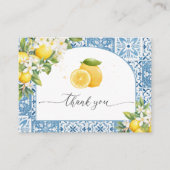 レモ地中海のンベビーシャワーフラットサンキュー エンクロージャーカード (正面)
