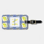 レモ地中海のンモノグラムパーソナライズされた ラゲッジタグ (正面横)