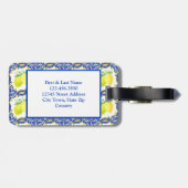 レモ地中海のンモノグラムパーソナライズされた ラゲッジタグ (裏面横)