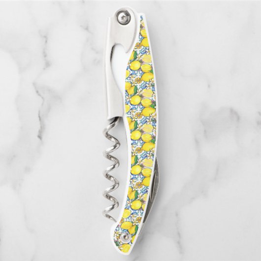 レモ地中海のン付きパター伝統的ン ソムリエナイフ (正面)