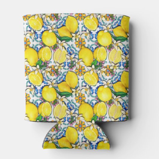 レモ地中海のン付きパター伝統的ン 缶クーラー (裏面)