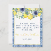 レモ地中海のン写結婚真のサンキューカード サンキューカード (裏面)