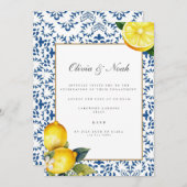 レモ地中海のン婚約パーティ招待状 招待状 (正面/裏面)