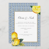 レモ地中海のン婚約パーティ招待状 招待状 (正面/裏面)