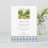 レモ地中海のン婚約パーティ招待状 招待状 (スタンド正面)