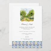 レモ地中海のン婚約パーティ招待状 招待状 (正面/裏面)