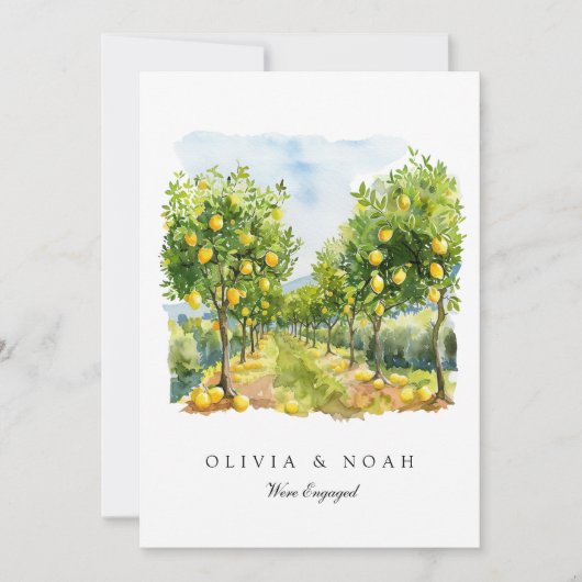 レモ地中海のン婚約告知カード 案内状 (正面)